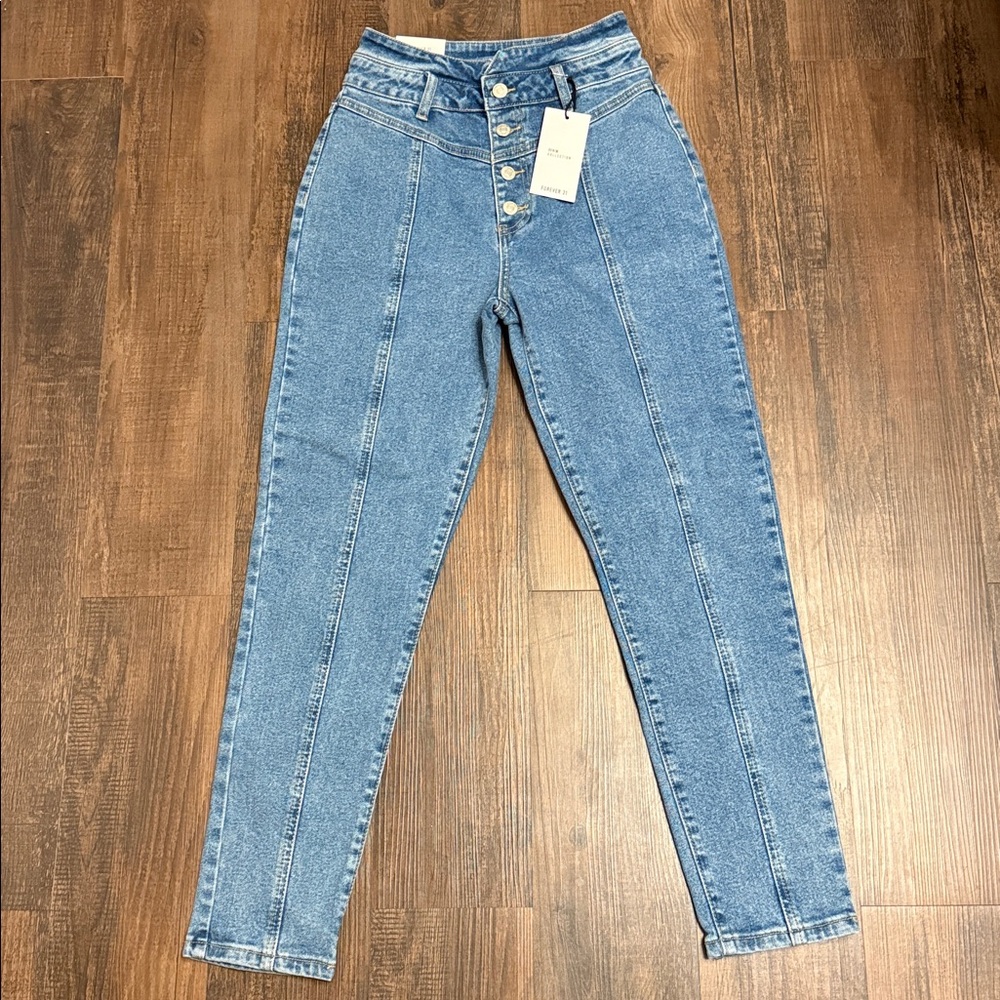 NWT Forever 21 Button Up Skinny Jeans